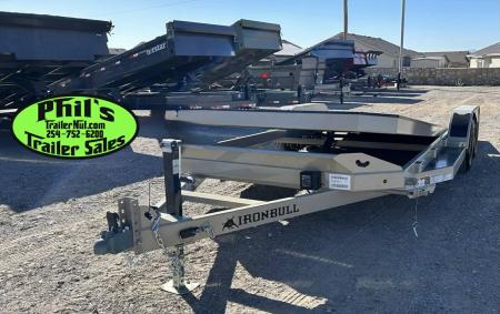 New Iron Bull 83X20 TILT TRAILER OPEN CAR HAULER STEEL DECK Equipment Trailer TILT TRAILER 5200 LB AXLES