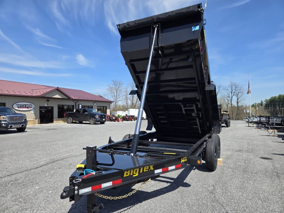New 7 x 14 Big Tex Low Pro 14TD Telescopic Dump Trailer 15.4K****MEGA HOIST Lift, 7 Gauge Floor, Batt Charger, Stab. Jacks