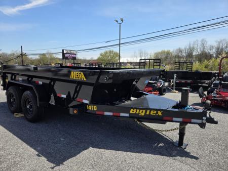 New 7 x 14 Big Tex Low Pro 14TD Telescopic Dump Trailer 15.4K****MEGA HOIST Lift, 7 Gauge Floor, Batt Charger, Stab. Jacks