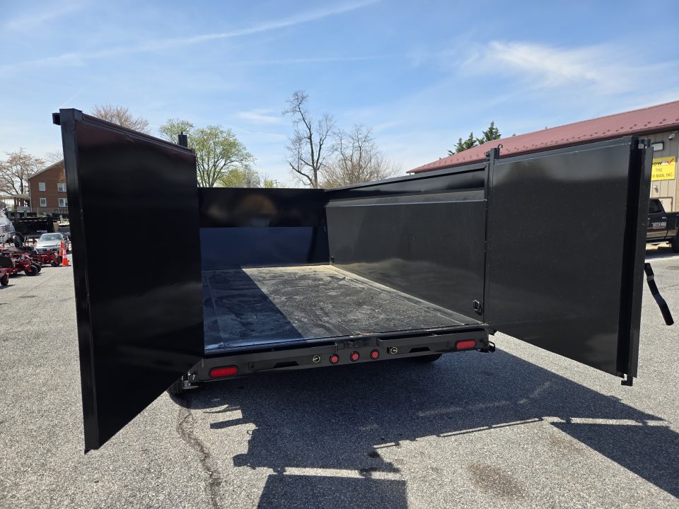 New 7 x 14 Big Tex Low Pro 14TD 4' High Sides Telescopic Dump Trailer 15.4K****MEGA HOIST Lift, 7 Gauge Floor, Batt Charger, Stab Jacks