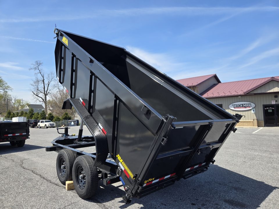 New 7 x 14 Big Tex Low Pro 14TD 4' High Sides Telescopic Dump Trailer 15.4K****MEGA HOIST Lift, 7 Gauge Floor, Batt Charger, Stab Jacks