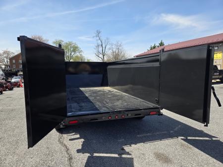 New 7 x 14 Big Tex Low Pro 14TD 4' High Sides Telescopic Dump Trailer 15.4K****MEGA HOIST Lift, 7 Gauge Floor, Batt Charger, Stab Jacks