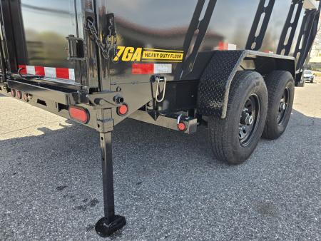 New 7 x 14 Big Tex Low Pro 14TD 4' High Sides Telescopic Dump Trailer 15.4K****MEGA HOIST Lift, 7 Gauge Floor, Batt Charger, Stab Jacks