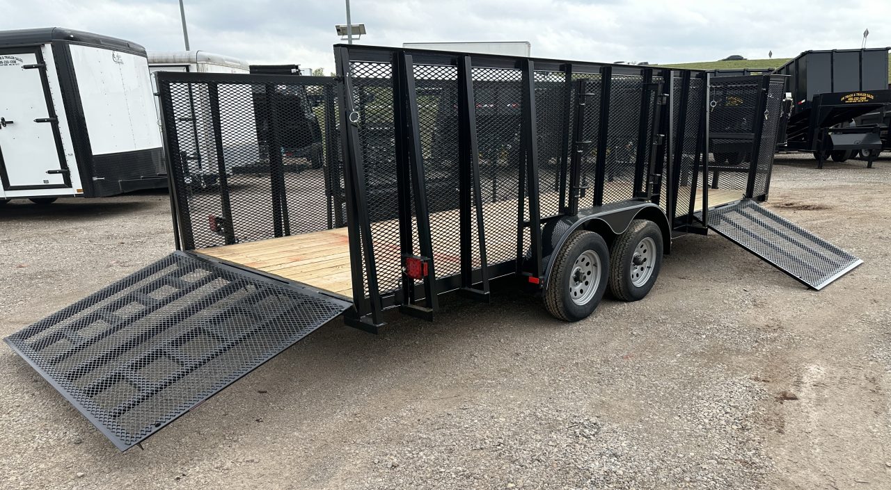 New 2026 Road Boss 83"x20' Tandem Axle Landscape with 4' Sides & Side gate Landscape Trailer