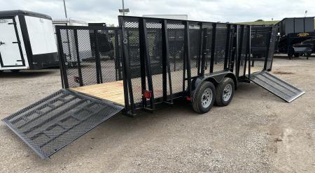 New 2026 Road Boss 83"x20' Tandem Axle Landscape with 4' Sides & Side gate Landscape Trailer