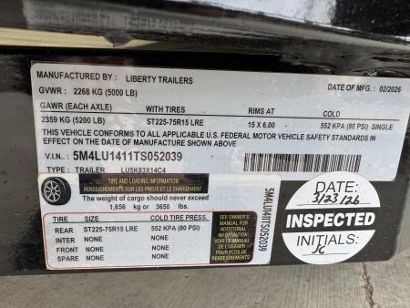 New 2026 Liberty LU14 5k Utility Trailer