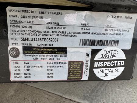 New 2026 Liberty LU14 5k Utility Trailer