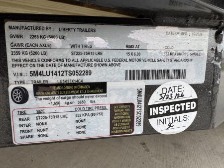 New 2026 Liberty LU14 5k Utility Trailer