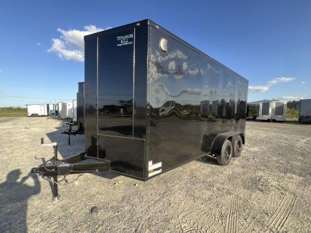New 2026 Titanium 7x16TA Cargo / Enclosed Trailer Black Polycore Blackout Package Cargo / Enclosed Trailer