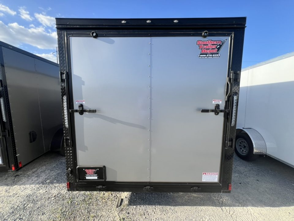 New 2026 Titanium 7x14 TA Enclosed Cargo Trailer Silver Polycore Blackout Package