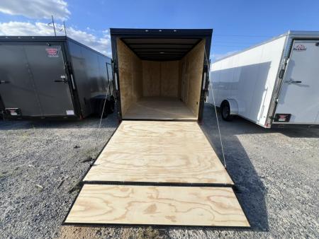 New 2026 Titanium 7x14 TA Enclosed Cargo Trailer Silver Polycore Blackout Package