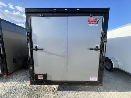New 2026 Titanium 7x14 TA Enclosed Cargo Trailer Silver Polycore Blackout Package