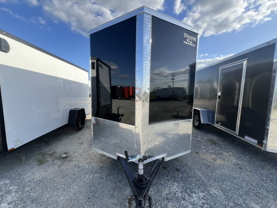New 2026 Titanium 6x12 SA Cargo / Enclosed Trailer Black Polycore
