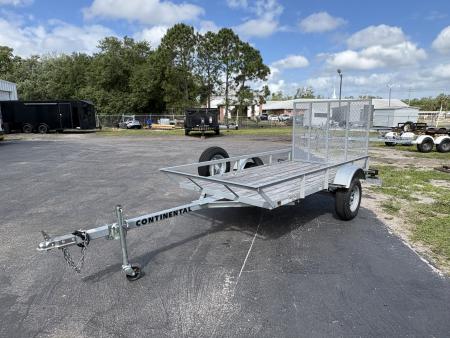 Used 2024 Continental Cargo 5X10 SA GALVANIZED WITH RAMP Utility Trailer