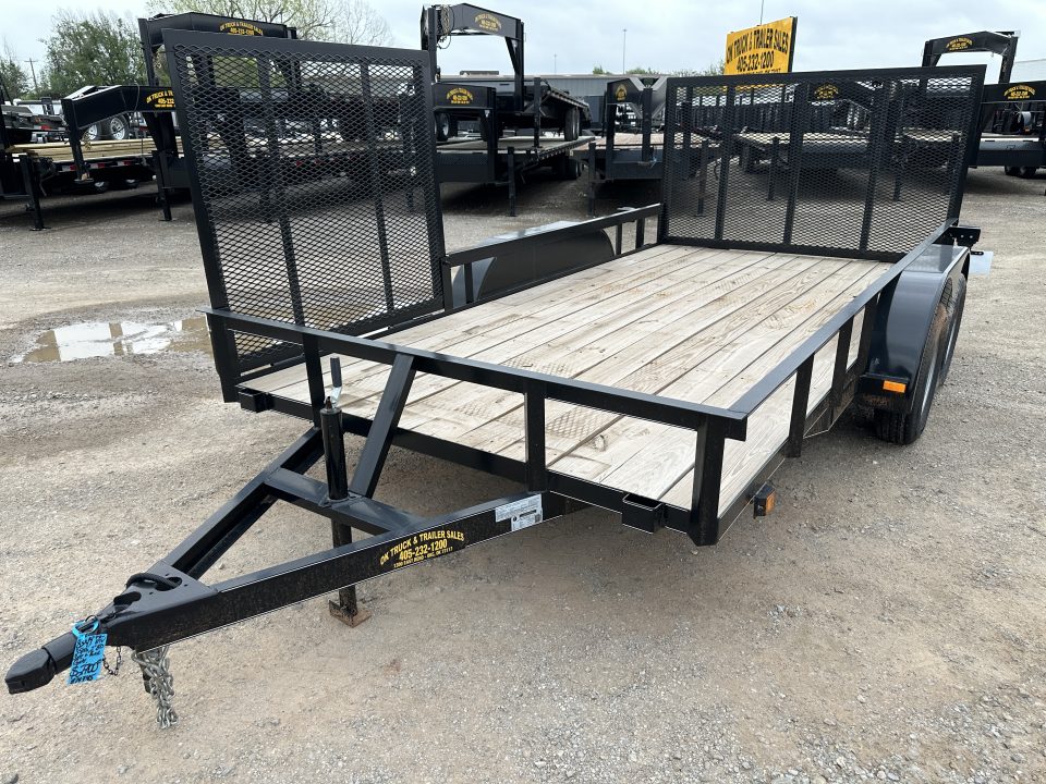 New 2024 Road Boss 83"x14' Bumper Pull w/4' Rear Gate & 4' Side Gate ATV Trailer