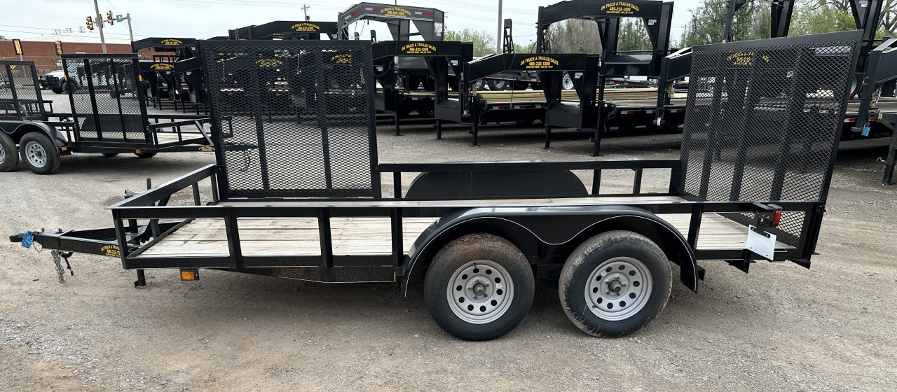 New 2024 Road Boss 83"x14' Bumper Pull w/4' Rear Gate & 4' Side Gate ATV Trailer