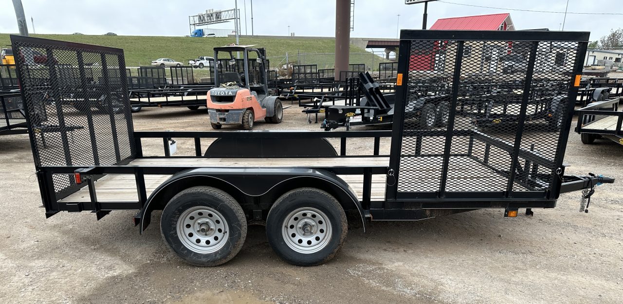 New 2024 Road Boss 83"x14' Bumper Pull w/4' Rear Gate & 4' Side Gate ATV Trailer