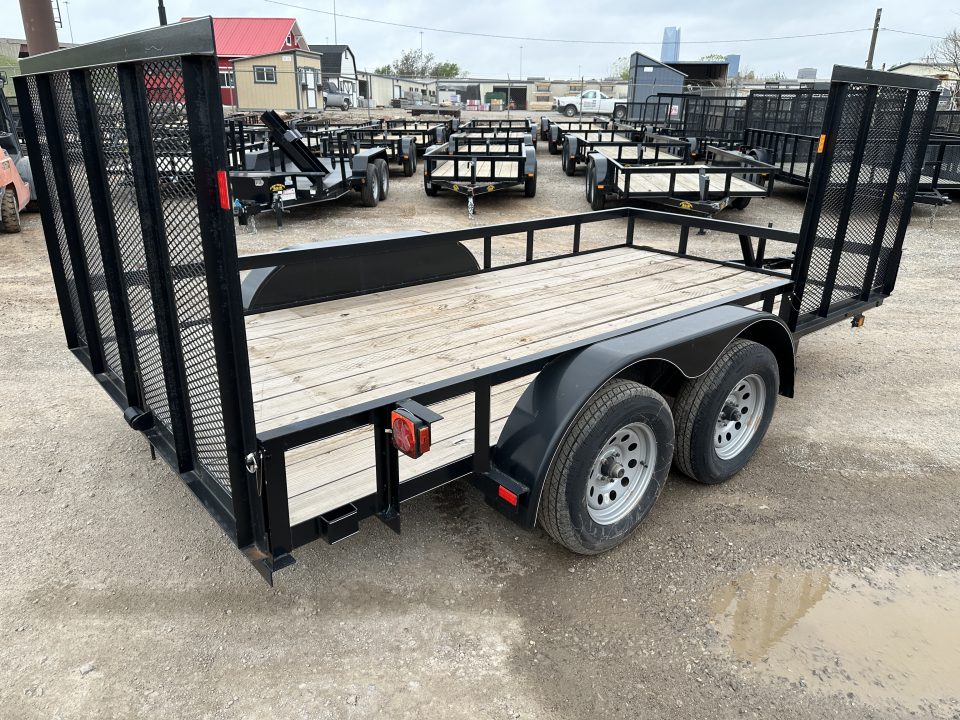 New 2024 Road Boss 83"x14' Bumper Pull w/4' Rear Gate & 4' Side Gate ATV Trailer