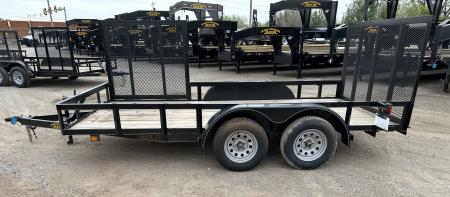 New 2024 Road Boss 83"x14' Bumper Pull w/4' Rear Gate & 4' Side Gate ATV Trailer