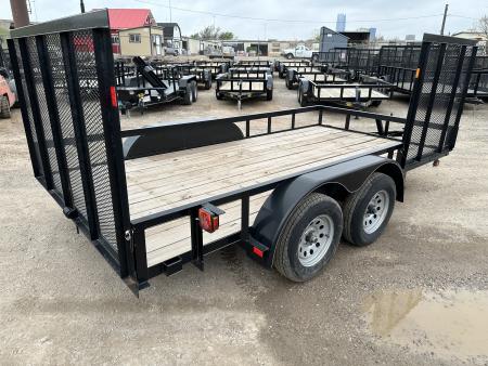 New 2024 Road Boss 83"x14' Bumper Pull w/4' Rear Gate & 4' Side Gate ATV Trailer