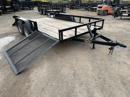 New 2024 Road Boss 83"x14' Bumper Pull w/4' Rear Gate & 4' Side Gate ATV Trailer
