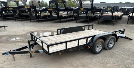 New 2024 Road Boss 83"x14' Bumper Pull w/4' Rear Gate & 4' Side Gate ATV Trailer