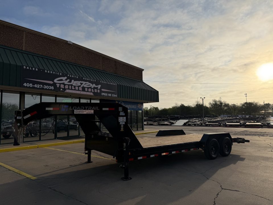 Used #327967 2024 LOAD TRAIL GC 22 X 83 TANDEM AXLE 14K GOOSENECK EQUIPMENT HAULER W/ SLIDE IN RAMPS