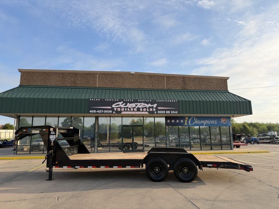 Used #327967 2024 LOAD TRAIL GC 22 X 83 TANDEM AXLE 14K GOOSENECK EQUIPMENT HAULER W/ SLIDE IN RAMPS
