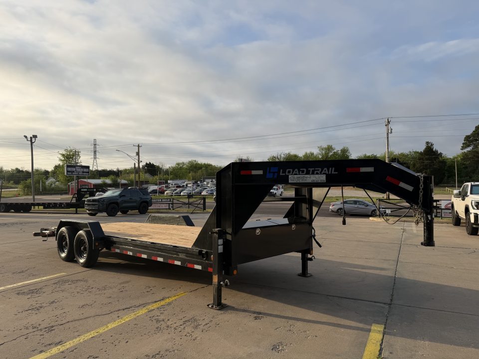Used #327967 2024 LOAD TRAIL GC 22 X 83 TANDEM AXLE 14K GOOSENECK EQUIPMENT HAULER W/ SLIDE IN RAMPS