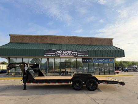 Used #327967 2024 LOAD TRAIL GC 22 X 83 TANDEM AXLE 14K GOOSENECK EQUIPMENT HAULER W/ SLIDE IN RAMPS