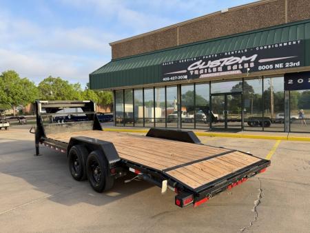 Used #327967 2024 LOAD TRAIL GC 22 X 83 TANDEM AXLE 14K GOOSENECK EQUIPMENT HAULER W/ SLIDE IN RAMPS