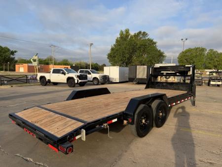 Used #327967 2024 LOAD TRAIL GC 22 X 83 TANDEM AXLE 14K GOOSENECK EQUIPMENT HAULER W/ SLIDE IN RAMPS