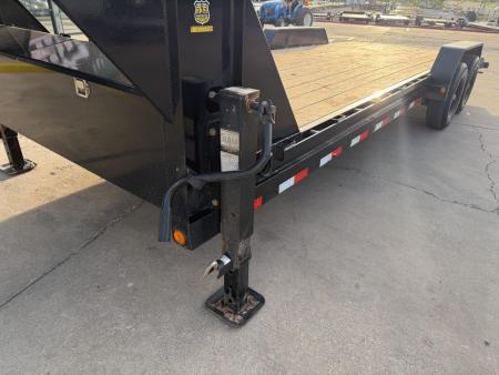 Used #327967 2024 LOAD TRAIL GC 22 X 83 TANDEM AXLE 14K GOOSENECK EQUIPMENT HAULER W/ SLIDE IN RAMPS