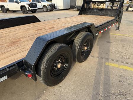 Used #327967 2024 LOAD TRAIL GC 22 X 83 TANDEM AXLE 14K GOOSENECK EQUIPMENT HAULER W/ SLIDE IN RAMPS