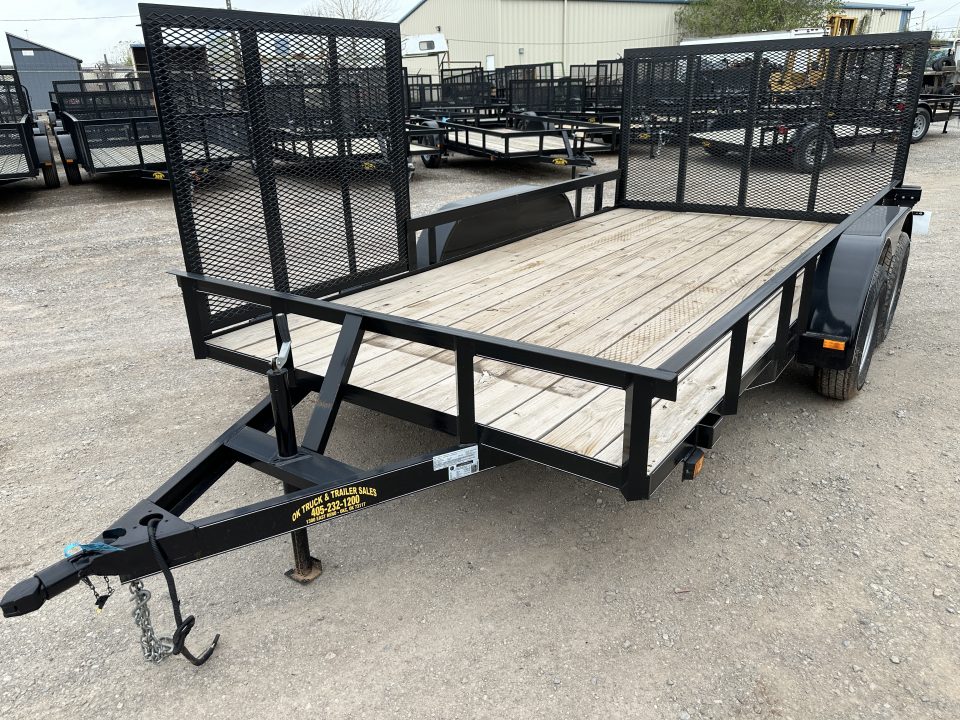 New 2024 Road Boss 83"x14' Bumper Pull w/4' Rear Gate & 4' Side Gate ATV Trailer