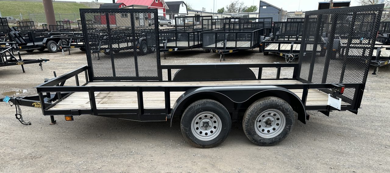 New 2024 Road Boss 83"x14' Bumper Pull w/4' Rear Gate & 4' Side Gate ATV Trailer