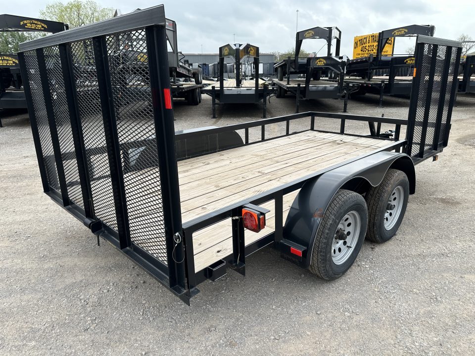 New 2024 Road Boss 83"x14' Bumper Pull w/4' Rear Gate & 4' Side Gate ATV Trailer