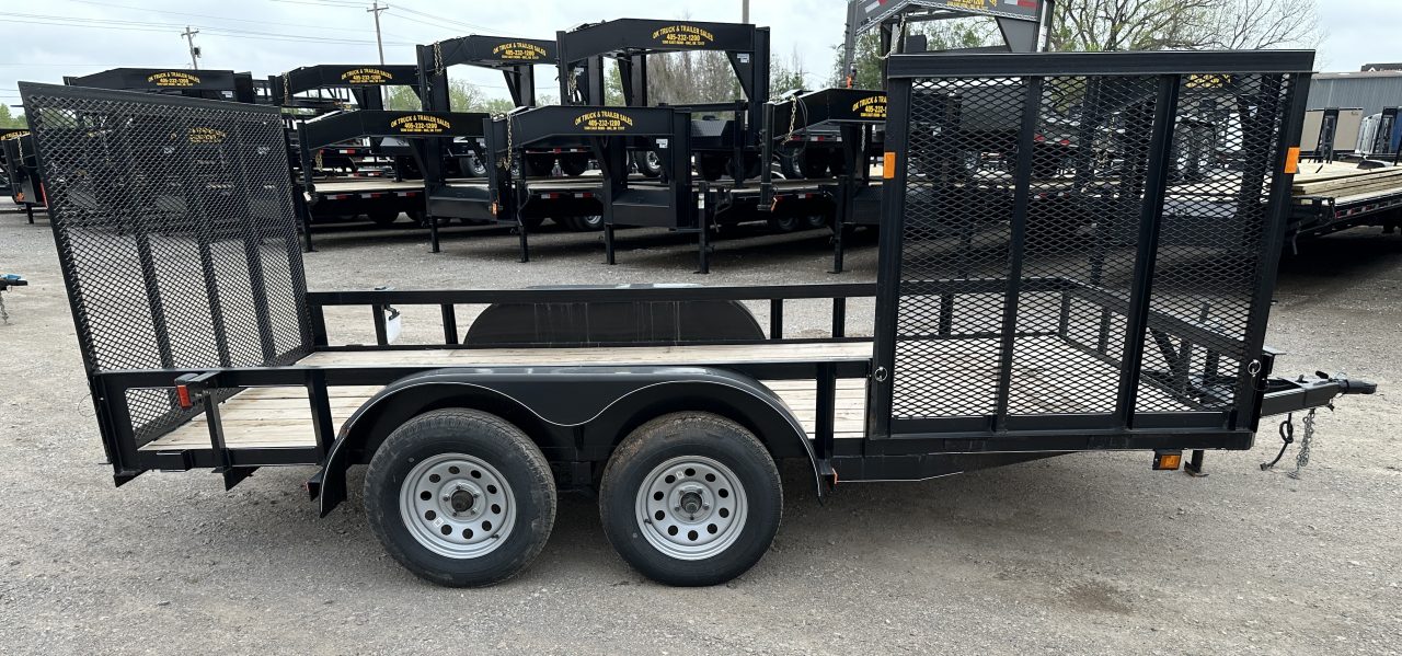 New 2024 Road Boss 83"x14' Bumper Pull w/4' Rear Gate & 4' Side Gate ATV Trailer