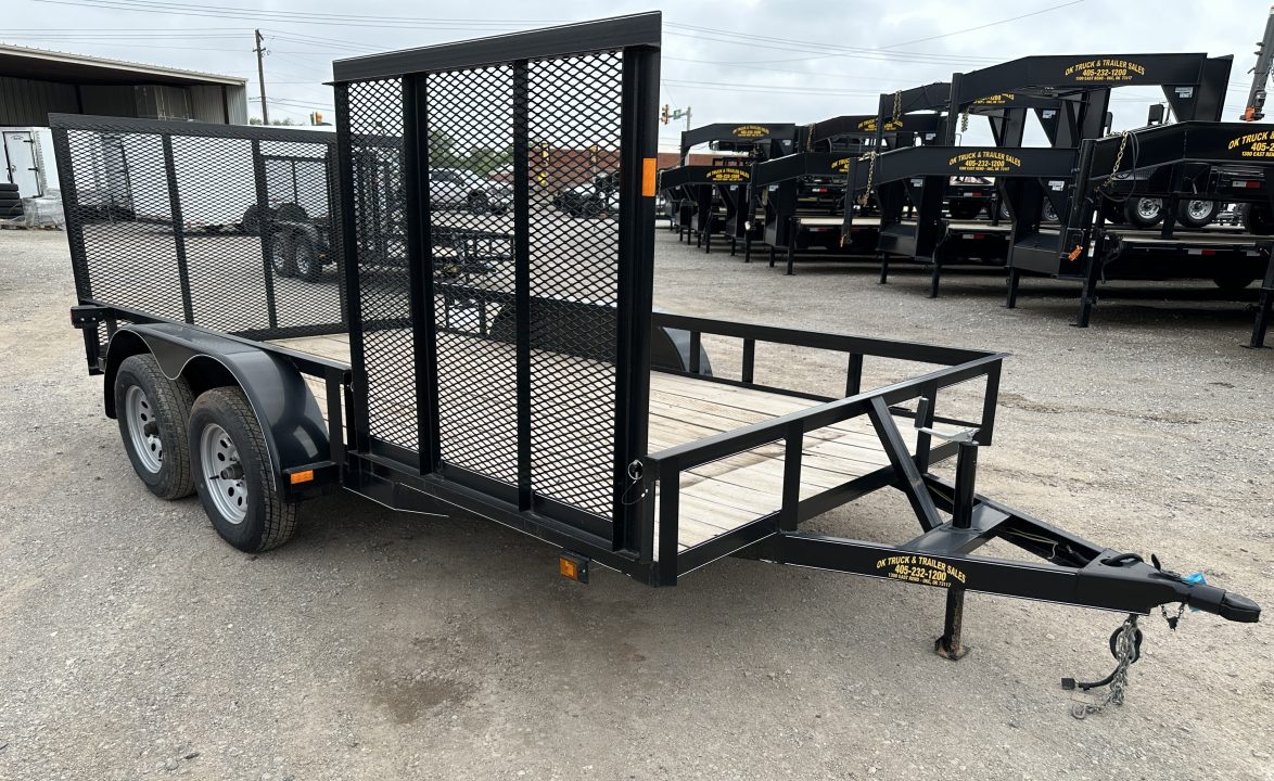 New 2024 Road Boss 83"x14' Bumper Pull w/4' Rear Gate & 4' Side Gate ATV Trailer