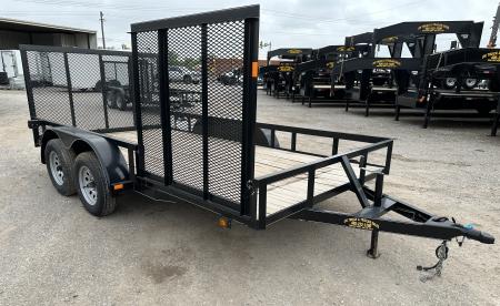 New 2024 Road Boss 83"x14' Bumper Pull w/4' Rear Gate & 4' Side Gate ATV Trailer