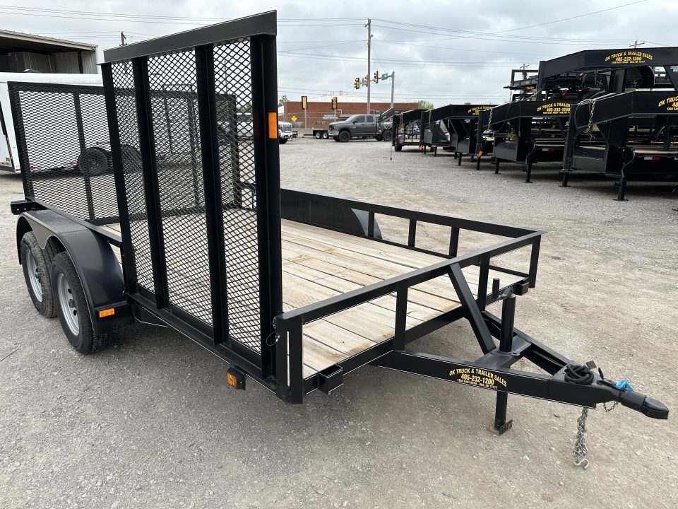 New 2024 Road Boss 83"x12' Bumper Pull w/4' Rear Gate & 4' Side Gate ATV Trailer