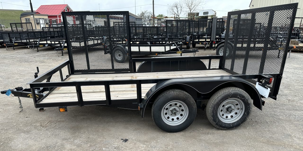 New 2024 Road Boss 83"x12' Bumper Pull w/4' Rear Gate & 4' Side Gate ATV Trailer