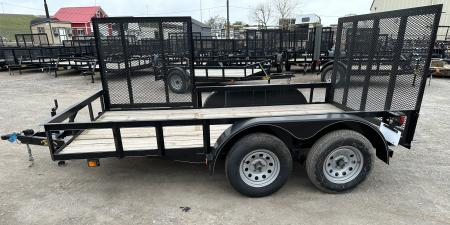New 2024 Road Boss 83"x12' Bumper Pull w/4' Rear Gate & 4' Side Gate ATV Trailer