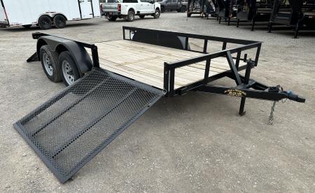 New 2024 Road Boss 83"x12' Bumper Pull w/4' Rear Gate & 4' Side Gate ATV Trailer