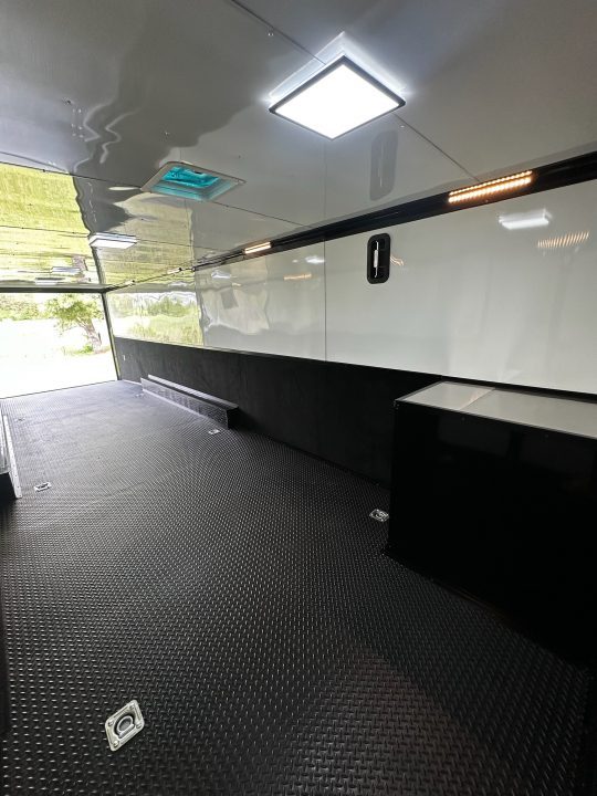New 2026 Rock Solid Cargo 8.5x32 Race Trailer-Finished Interior-Triple 7000 TORSIONS -FLAT FRONT-24ft Awning