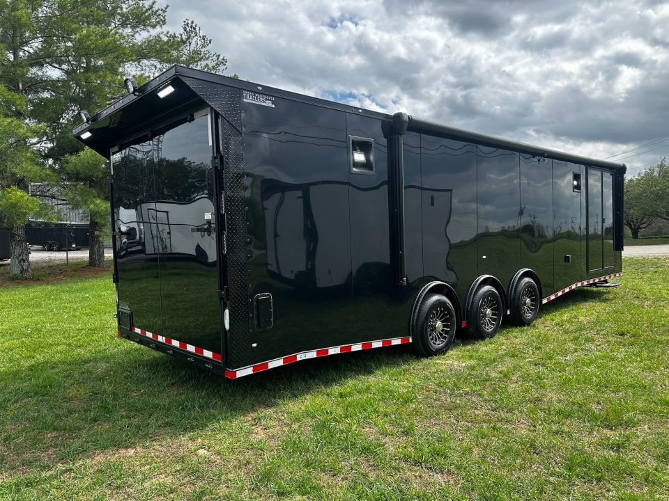 New 2026 Rock Solid Cargo 8.5x32 Race Trailer-Finished Interior-Triple 7000 TORSIONS -FLAT FRONT-24ft Awning