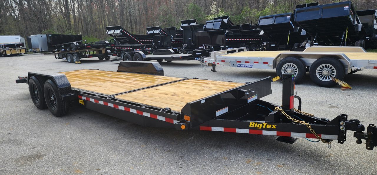 New 7 x 22 (16+6) Big Tex 14TL Tilt Bed Equipment Trailer, 14k GVWR **6' Stationary Deck, Removable Fenders, Adj. Hyd. Dampener