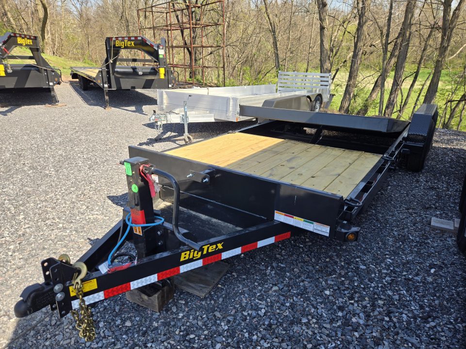 New 7 x 22 (16+6) Big Tex 14TL Tilt Bed Equipment Trailer, 14k GVWR **6' Stationary Deck, Removable Fenders, Adj. Hyd. Dampener