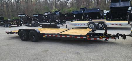 New 7 x 22 (16+6) Big Tex 14TL Tilt Bed Equipment Trailer, 14k GVWR **6' Stationary Deck, Removable Fenders, Adj. Hyd. Dampener
