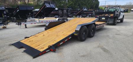 New 7 x 22 (16+6) Big Tex 14TL Tilt Bed Equipment Trailer, 14k GVWR **6' Stationary Deck, Removable Fenders, Adj. Hyd. Dampener